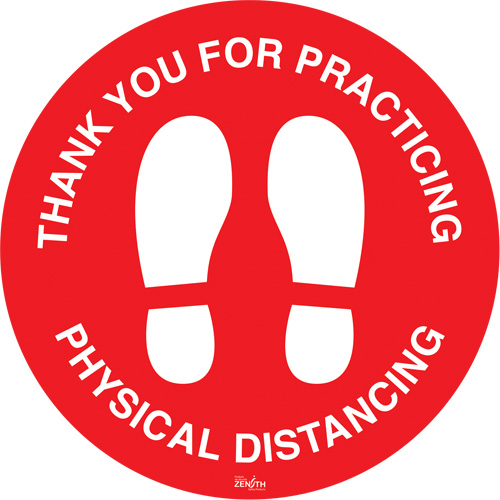 "Physical Distancing" Floor Sign, Adhesive, English with Pictogram M & M Nord Ouest Inc