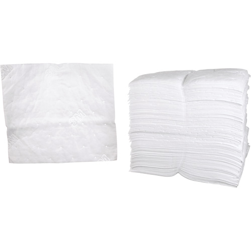 Feuilles absorbantes p&eacute;trochimiques, Huile seulement, 19" x 17", 38,7 gal. d'absorption M & M Nord Ouest Inc