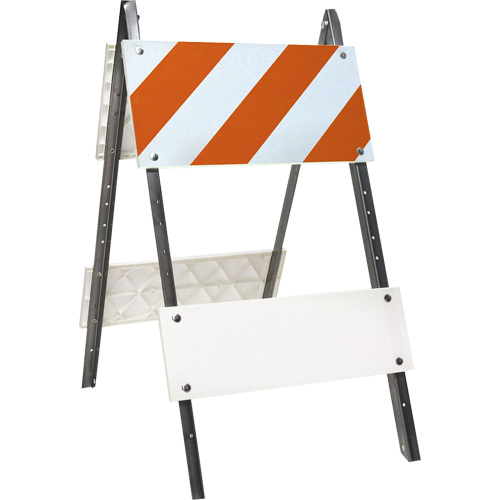 Barricade prismatique, Repliable, 24" lo x 45" h, Orange/Blanc M & M Nord Ouest Inc