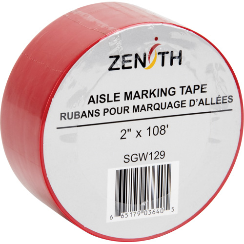 Ruban pour marquage d'all&eacute;es, 2" x 108', PVC, Rouge M & M Nord Ouest Inc