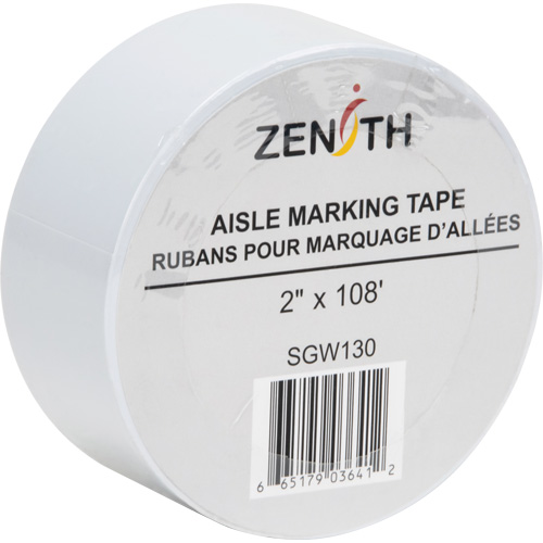 Aisle Marking Tape, 2" x 108', PVC, White M & M Nord Ouest Inc