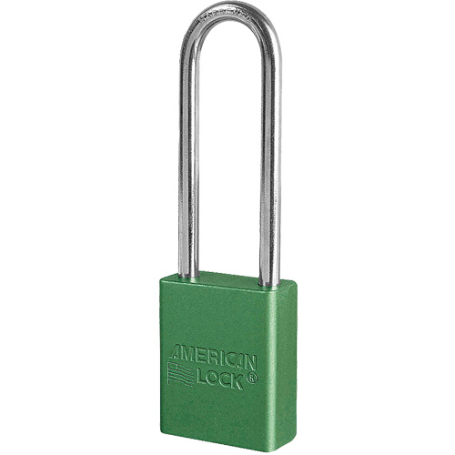 American Lock&reg; Safety Padlock, Green, Keyed Different, Aluminum, 1-1/2" Width M & M Nord Ouest Inc