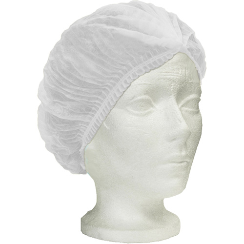 Bonnet bouffant pliss&eacute; Ronco Care, Polypropyl&egrave;ne, 24", Blanc M & M Nord Ouest Inc