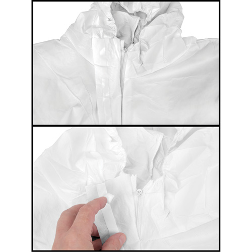 Hooded Coveralls, Medium, White, SMS M & M Nord Ouest Inc