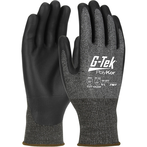 G-Tek&reg; PolyKor&reg; X7 Cut Resistant Gloves, Size Small, 18 Gauge, Polyurethane Coated, Polyethylene Shell, ASTM ANSI Level A7/EN 388 Level F M & M Nord Ouest Inc