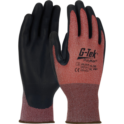 Gants r&eacute;sistants aux coupures G-Tek PolyKor X7 Neuroma, Taille Petit, Calibre 18, Rev&ecirc;tement Polyur&eacute;thane, Enveloppe en Poly&eacute;thyl&egrave;ne, ASTM ANSI niveau A3/EN 388 niveau C M & M Nord Ouest Inc