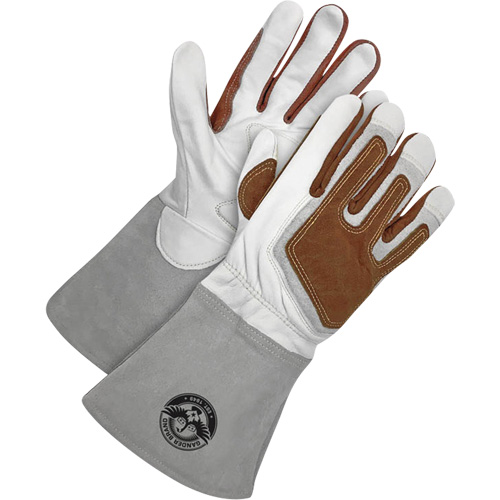 Gants de soudage &agrave; l'arc TIG Gander Brand avec renfort thermique, Cuir fleur de ch&egrave;vre, Taille Petit M & M Nord Ouest Inc
