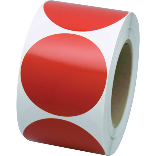 Formes de marquage, Cercle, 3" lo x 3" la, Rouge, Vinyle M & M Nord Ouest Inc