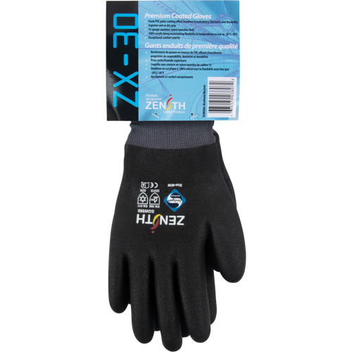 ZX-30° Premium Coated Gloves, Medium, Foam PVC Coating, 15 Gauge, Nylon Shell M & M Nord Ouest Inc