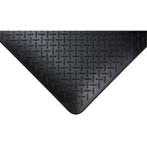Anti-Fatigue Matting, Diamond, 1-2/3' x 3-1/4' x 3/4", Black, Polyurethane M & M Nord Ouest Inc
