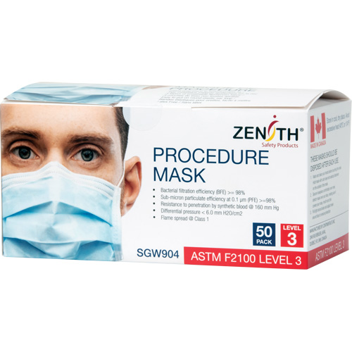 Disposable Procedure Face Masks, ASTM F2100 Level 3, Class 1 M & M Nord Ouest Inc