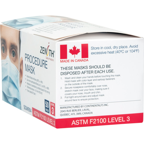 Disposable Procedure Face Masks, ASTM F2100 Level 3, Class 1 M & M Nord Ouest Inc