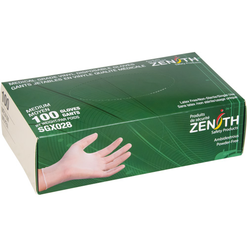 Disposable Gloves, Large, Vinyl, 4.5-mil, Powder-Free, Clear, Class 2 M & M Nord Ouest Inc