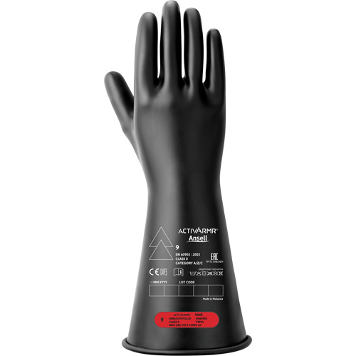 Electrical Insulating Gloves, ASTM Class 0, Size 10, 11" L M & M Nord Ouest Inc