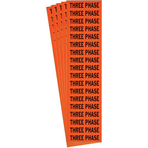 &eacute;tiquette de tension pour conduit  Three Phase , 1/2" x 2-1/4", &eacute;toffe/Vinyle, Anglais M & M Nord Ouest Inc