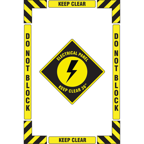 "Electrical Panel" Floor Marking Kit, Adhesive, English with Pictogram M & M Nord Ouest Inc