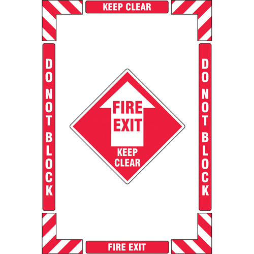 Trousse de marquage du sol ?Fire Exit? (sortie de secours), Adh&eacute;sif, Anglais avec pictogramme M & M Nord Ouest Inc