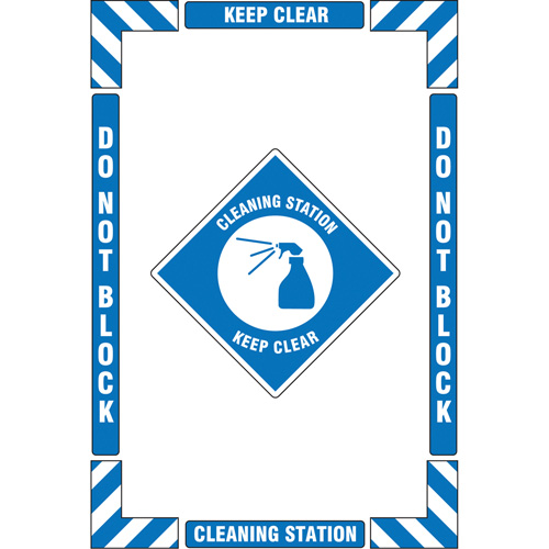 "Cleaning Station" Floor Marking Kit, Adhesive, English with Pictogram M & M Nord Ouest Inc