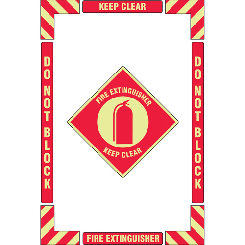 "Fire Extinguisher" Floor Marking Kit, Adhesive, English with Pictogram M & M Nord Ouest Inc