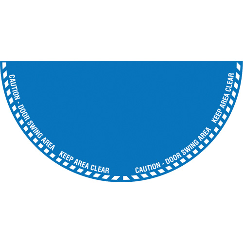 "Caution" Half Circle Swing Door Floor Sign, Adhesive, English with Pictogram M & M Nord Ouest Inc