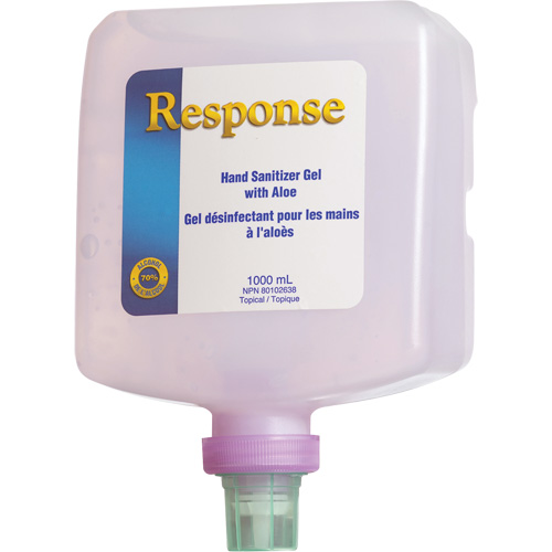 Response&reg; Hand Sanitizer Gel with Aloe, 1000 ml, Pump Bottle, 70% Alcohol M & M Nord Ouest Inc