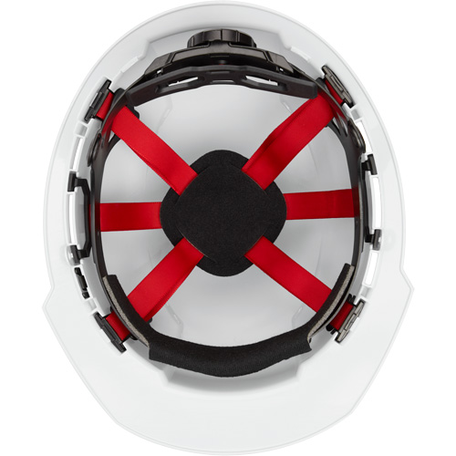 Casque de s&eacute;curit&eacute; &agrave; bordure avant, R&eacute;pond aux normes CSA type 1, Suspension Rochet, Ventil&eacute; M & M Nord Ouest Inc