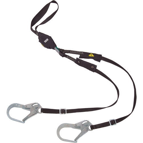 V-Series Utility Energy Absorbing Lanyard, 6', Rebar Hook Center, Snap Hook Leg Ends, Nylon M & M Nord Ouest Inc