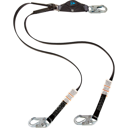 Anti-Corrosion Energy Absorbing Lanyard, 6', Snap Hook Center, Snap Hook Leg Ends, Polyester M & M Nord Ouest Inc