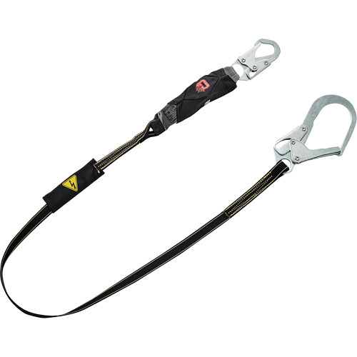V-Series Welding Shock Absorbing Lanyard, 6', Snap Hook Center, Snap Hook Leg Ends, Kevlar&reg;/Nomex&reg; M & M Nord Ouest Inc