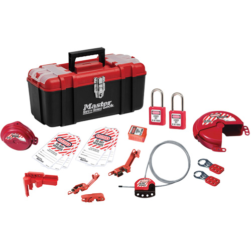 Trousse de cadenassage avec serrures en thermoplastique Zenex, Ensemble &eacute;lectrique/Vanne, 19 composants compris M & M Nord Ouest Inc