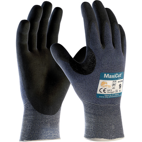 Gants r&eacute;sistants aux coupures compatibles avec les &eacute;crans tactiles ATG MaxiCut Ultra, Taille T-petit, Calibre 15, Rev&ecirc;tement Nitrile, Enveloppe en Fil technique, ASTM ANSI niveau A3/EN 388 niveau 5/EN 388 niveau C M & M Nord Ouest Inc