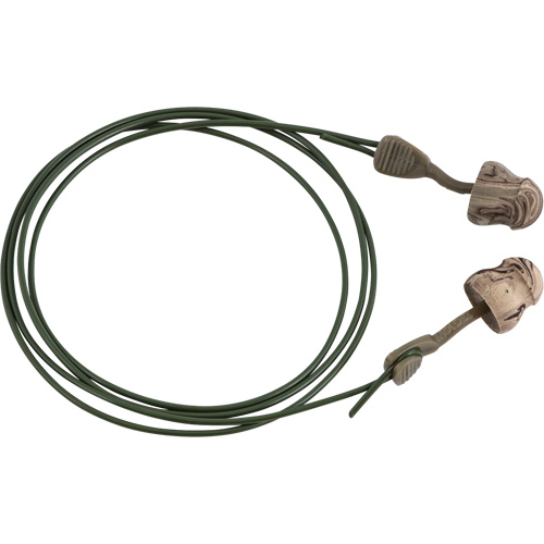 Bouchons d'oreilles en mousse camo sans roulement &agrave; tourner Glide, Vrac - Boîte, Avec cordon M & M Nord Ouest Inc