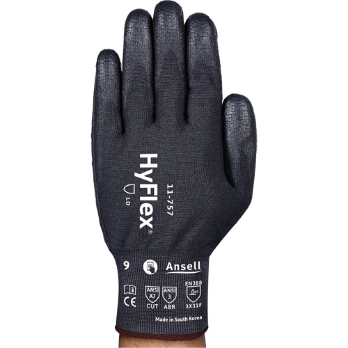 Gants r&eacute;sistant aux coupures Hyflex 11-757, Taille 8, Calibre 18, Rev&ecirc;tement Polyur&eacute;thane, Enveloppe en Intercept, ASTM ANSI niveau A7/EN 388 niveau F M & M Nord Ouest Inc