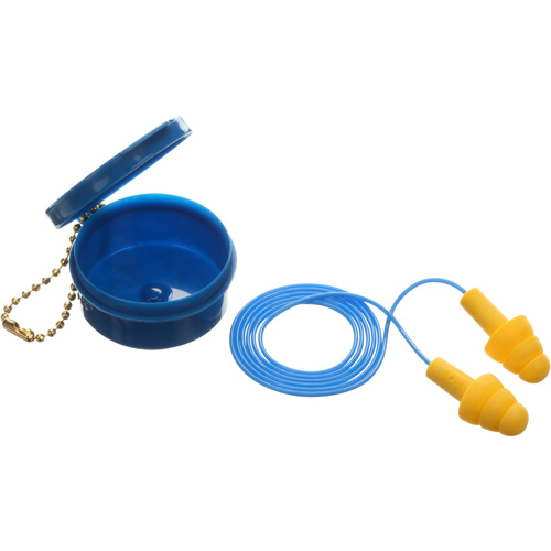 Bouchons d'oreilles pr&eacute;moul&eacute;s E-A-R Ultrafit, Avec cordon, Paire - Boîtier en plastique, 25 dB NRR, Taille unique M & M Nord Ouest Inc