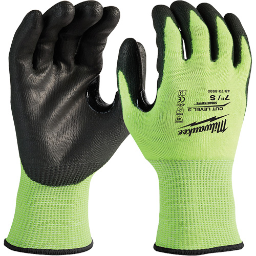 High-Visibility Cut-Resistant Gloves, Size Small, 15 Gauge, Nitrile/Polyurethane Coated, Polyethylene Shell, ANSI/ISEA 105 Level 3 M & M Nord Ouest Inc
