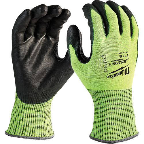 High-Visibility Cut-Resistant Gloves, Size Small, 13 Gauge, Nitrile/Polyurethane Coated, Polyethylene Shell, ANSI/ISEA 105 Level 4 M & M Nord Ouest Inc