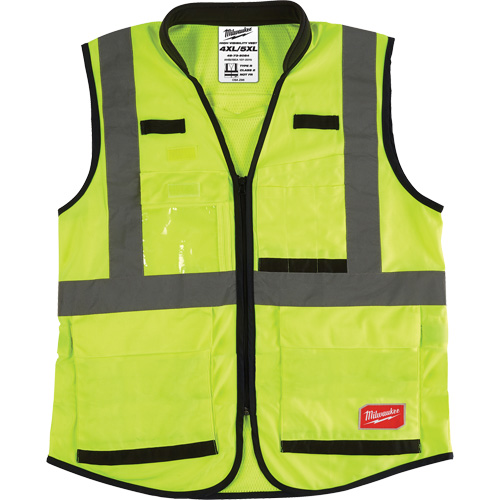 Performance Safety Vest, High Visibility Lime-Yellow, 4X-Large/5X-Large M & M Nord Ouest Inc