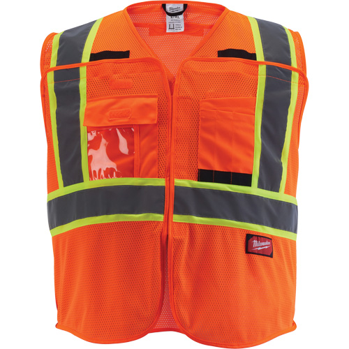 Veste de s&eacute;curit&eacute; pour signaleur, Orange haute visibilit&eacute;, Moyen/Petit M & M Nord Ouest Inc