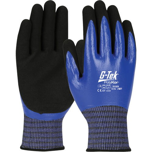 G-Tek&reg; PolyKor&reg; X7 Cut-Resistant Gloves, Size Small, 18 Gauge, Nitrile Coated, Engineered Yarn Shell, ANSI/ISEA 105 Level 4 M & M Nord Ouest Inc