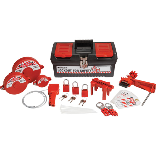 Lockout Tagout Kit with Aluminum Safety Padlocks in Toolbox, Valve Kit, 32 Components M & M Nord Ouest Inc