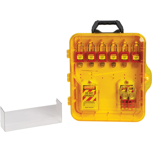 Station de cadenassage avec cadenas de s&eacute;curit&eacute; en nylon utilisant des cl&eacute;s identiques, Cadenas Plastique, Capacit&eacute; de 6, Cadenas Compris M & M Nord Ouest Inc