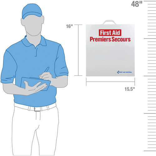 Armoire pour premiers soins SmartCompliance, R&eacute;pond &agrave; la norme CSA Z1220-17 type 2 environnements &agrave; faible risque, Moyen (26-50 travailleurs) M & M Nord Ouest Inc