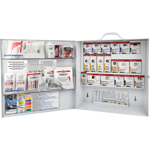 Armoire pour premiers soins SmartCompliance, R&eacute;pond &agrave; la norme CSA Z1220-17 type 2 environnements &agrave; faible risque, Moyen (26-50 travailleurs) M & M Nord Ouest Inc