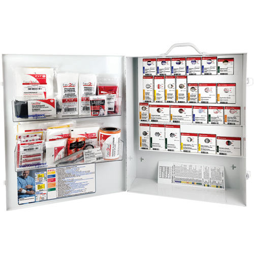Armoire pour premiers soins SmartCompliance, R&eacute;pond &agrave; la norme CSA Z1220-17 type 3 environnements &agrave; haut risque, Moyen (26-50 travailleurs) M & M Nord Ouest Inc