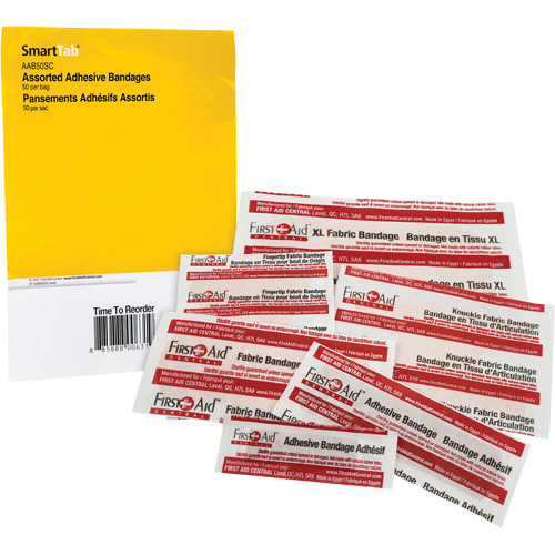 SmartCompliance&reg; Refill Adhesive Bandages, Assorted, Fabric/Plastic, Non-Sterile M & M Nord Ouest Inc