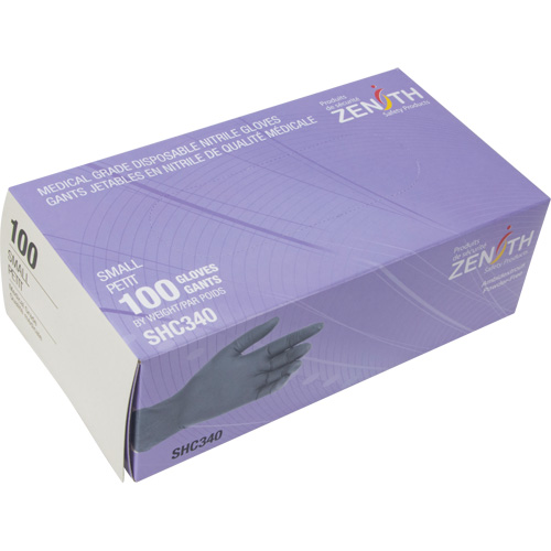 Medical Grade Disposable Gloves, Small, Nitrile, 6-mil, Powder-Free, Black, Class 2 M & M Nord Ouest Inc