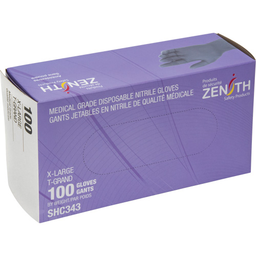 Medical Grade Disposable Gloves, X-Large, Nitrile, 6-mil, Powder-Free, Black, Class 2 M & M Nord Ouest Inc
