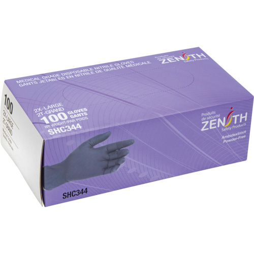 Medical Grade Disposable Gloves, 2X-Large, Nitrile, 6-mil, Powder-Free, Black, Class 2 M & M Nord Ouest Inc