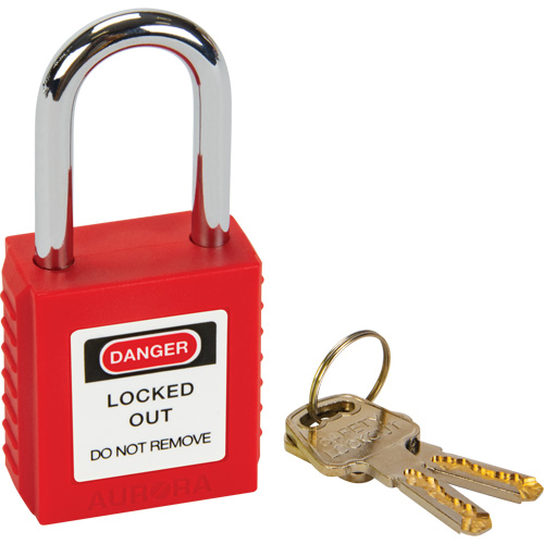Verrouillage pour les consignations, Cadenas de s&eacute;curit&eacute;, Cl&eacute;s diff&eacute;rentes, Thermoplastique, Largeur de 1-1/2" M & M Nord Ouest Inc