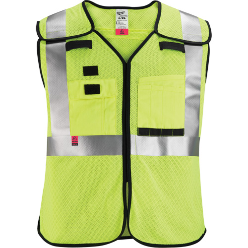 Gilet de s&eacute;curit&eacute; &agrave; maille d&eacute;tachable, Noir/Jaune lime haute visibilit&eacute;, Moyen/Petit M & M Nord Ouest Inc